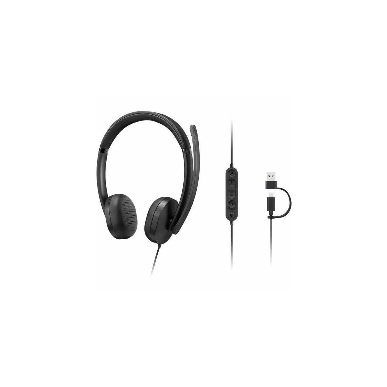 Lenovo Wired VoIP 5000 Audífonos Profesionales USB-C, USB-A, Teams, Micrófono IA, Call Center, Negro 7