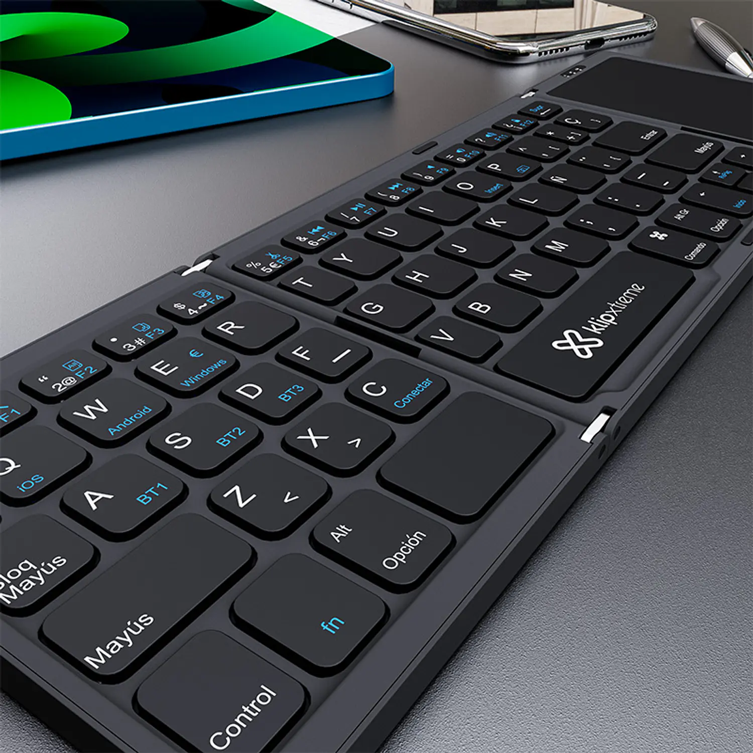 Klip Xtreme FlexPlit KCK-650S-BK Teclado Plegable, Touchpad, Bluetooth 5.0, Español, Negro 7