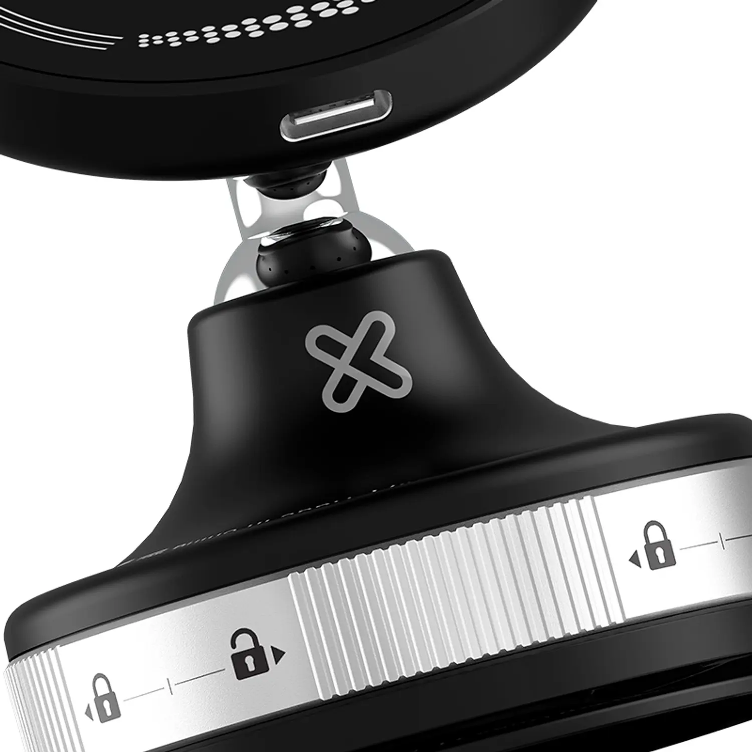 Klip Xtreme KCW-250 PowerCar Dock Cargador Inalámbrico Auto MagSafe 15W, USB-C, 360°/180 °, Negro 2