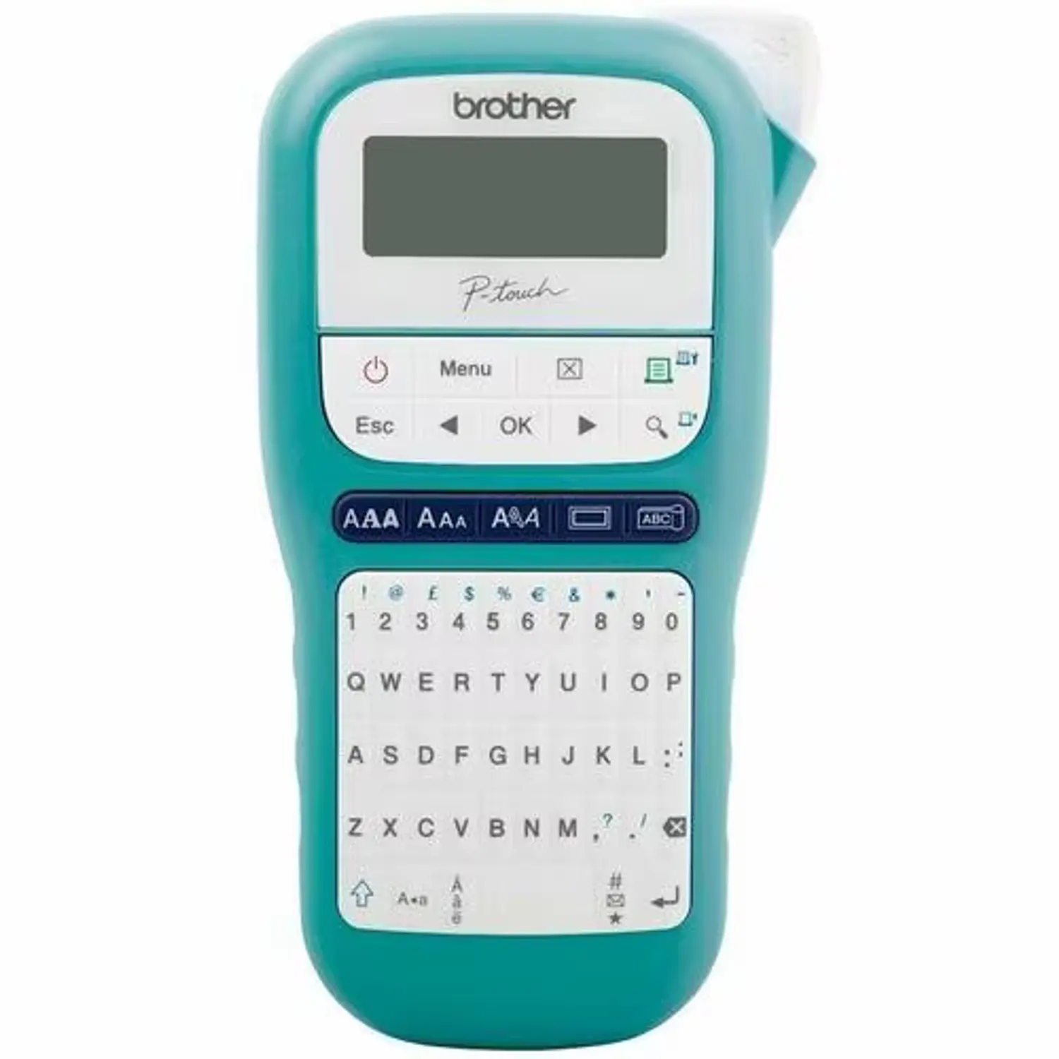 Brother P-touch PT-H110 Rotuladora Portátil, Cinta TZe 12mm, QWERTY, LCD, Corte Manual, Turquesa 1