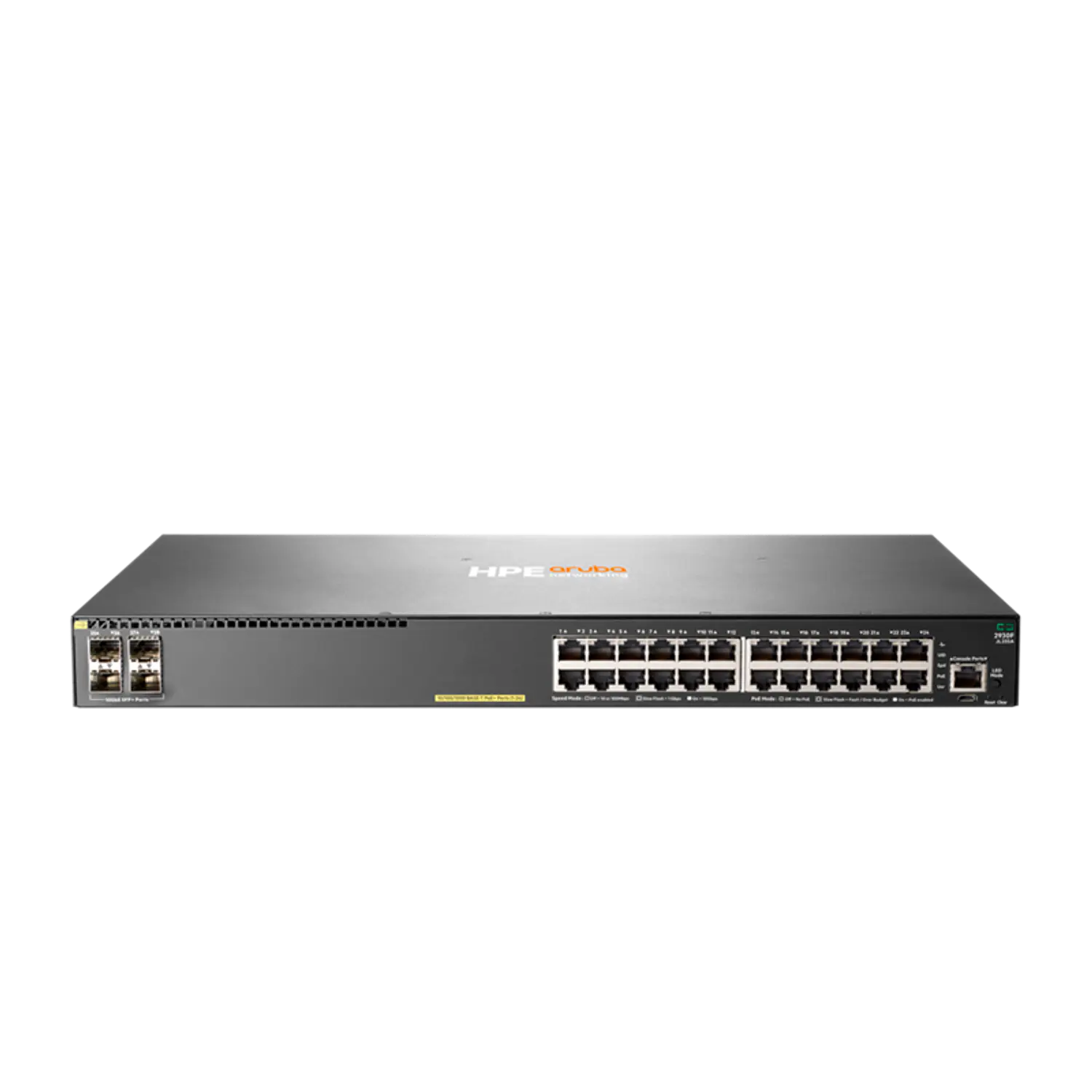 HPE Aruba 2930F JL255A Switch Gestionado L3 24 Puertos PoE+ 370W, 4 SFP+ 10GbE, VSF, Rack 1U 1