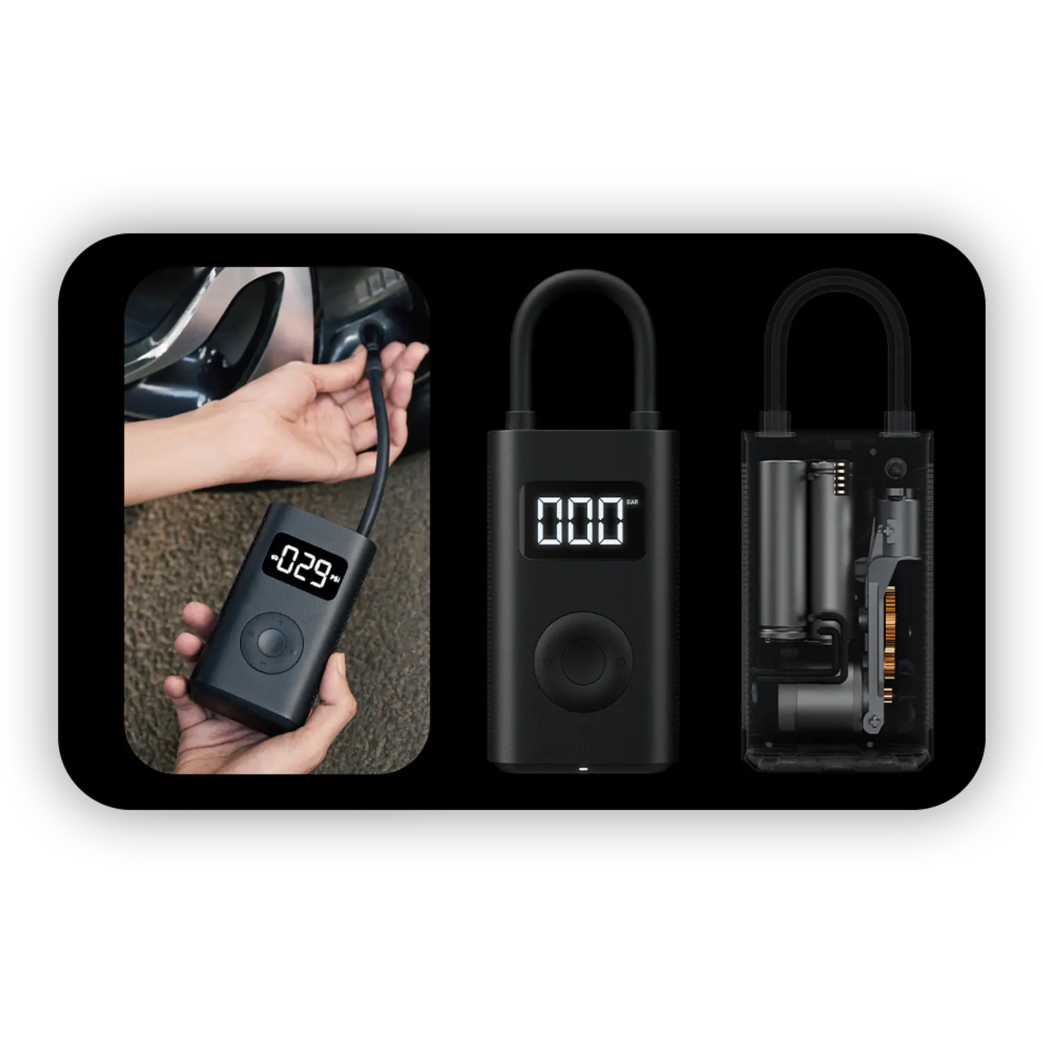 Xiaomi Compresor de Aire Eléctrico Portátil 150 PSI, 2000 mAh, Micro USB, Auto y Bici 2