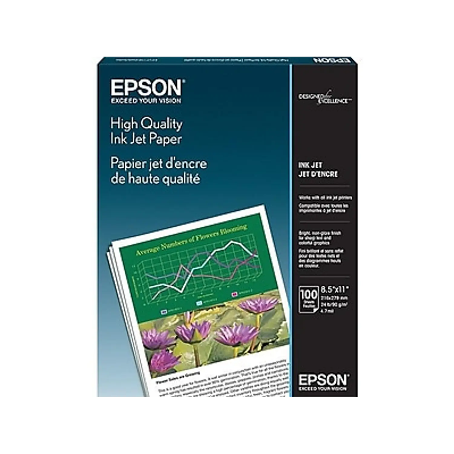 Epson S041111 High Quality Ink Jet Paper Carta 8.5x11, Mate, 90 g/m2, 100 Hojas