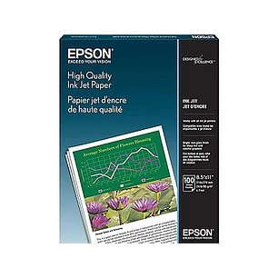 Epson S041111 High Quality Ink Jet Paper Carta 8.5x11, Mate, 90 g/m2, 100 Hojas