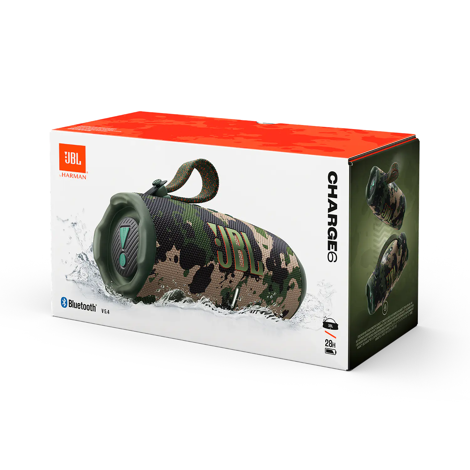 JBL Charge 6 Parlante Bluetooth Portátil, 45W RMS, IP68, Auracast, Powerbank, 28h, Squad 11