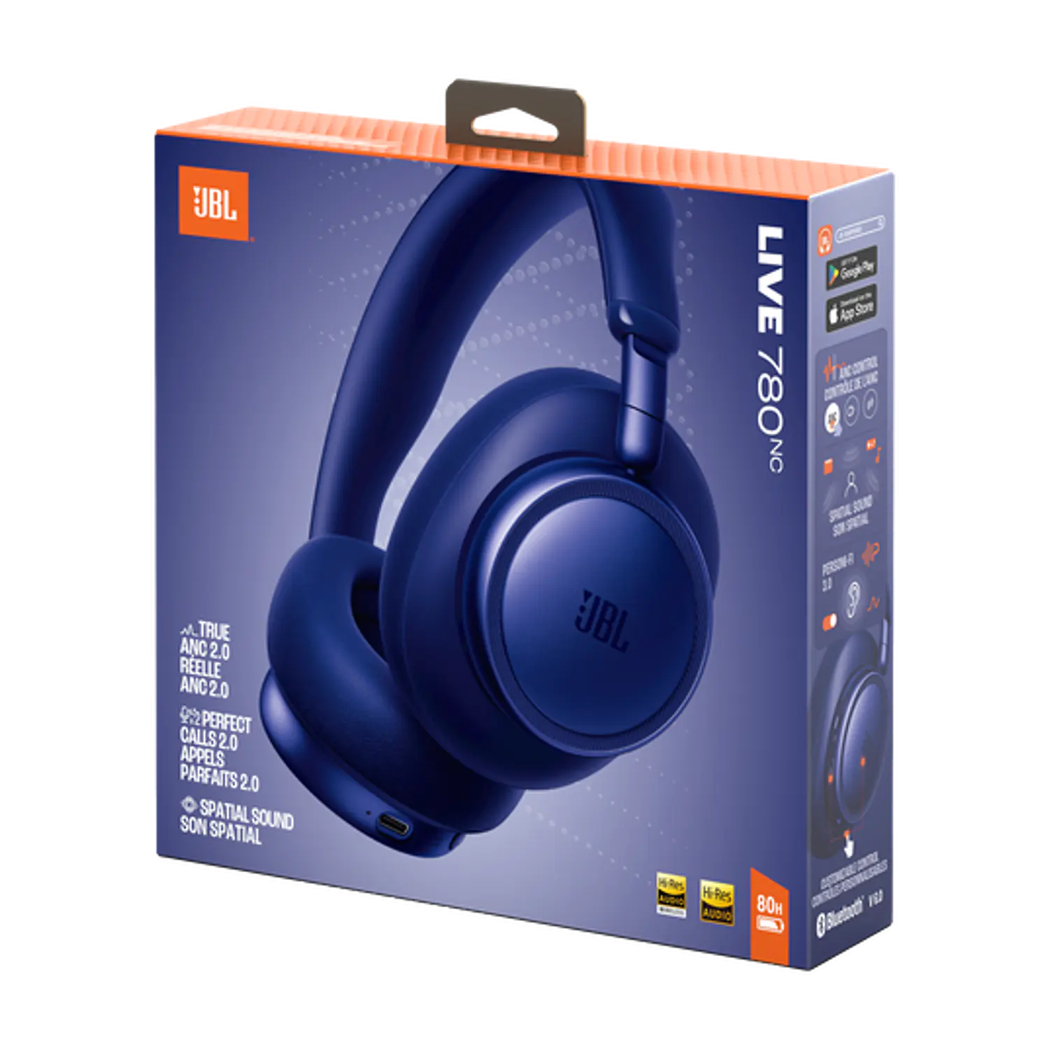 JBL Live 780NC Audifonos Over-Ear ANC 2.0, Bluetooth 6.0, Hi-Res, 80 h, Multipunto, Azul 9