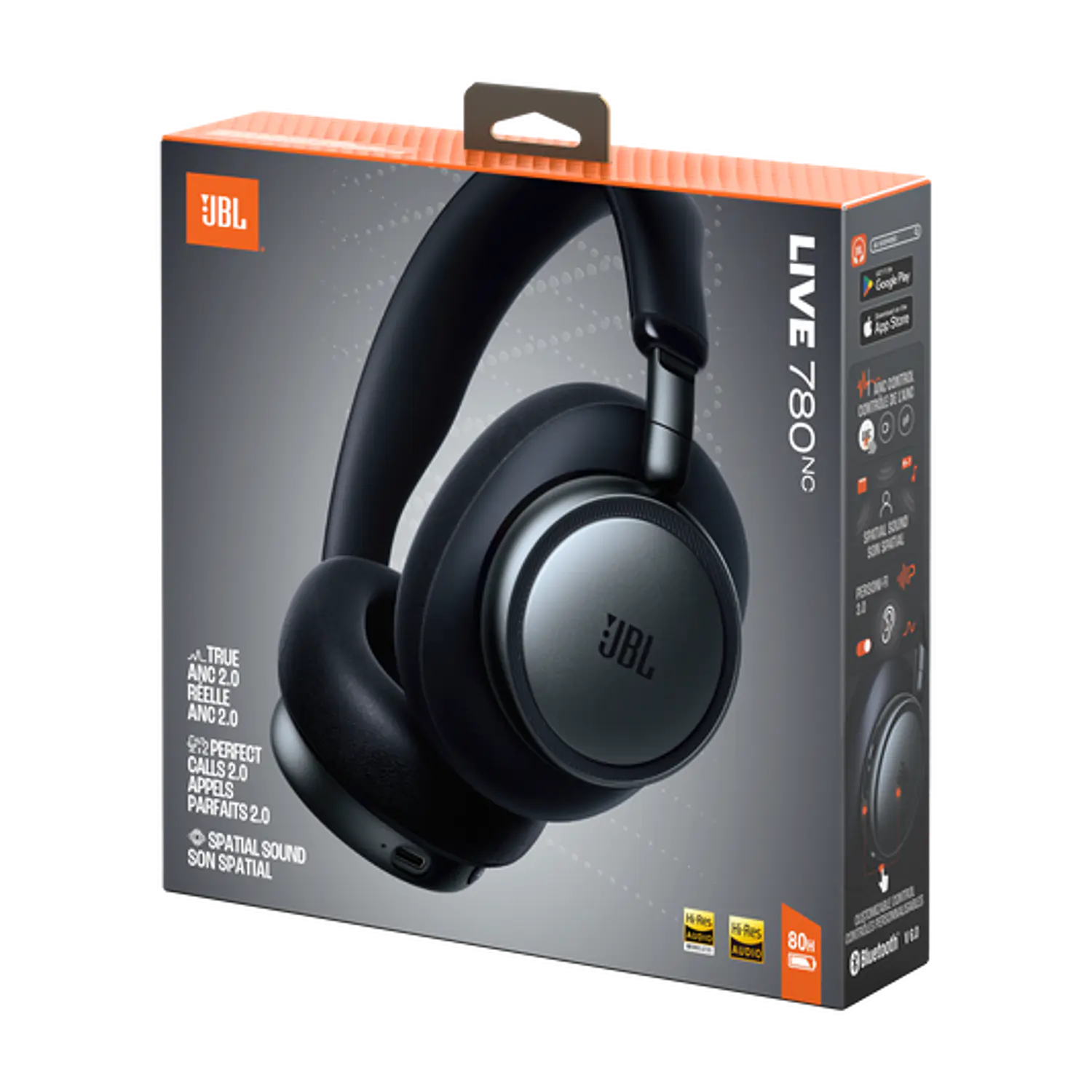 JBL Live 780NC Audifonos Over-Ear ANC 2.0, Bluetooth 6.0, Hi-Res, 80 h, Multipunto, Negro 9