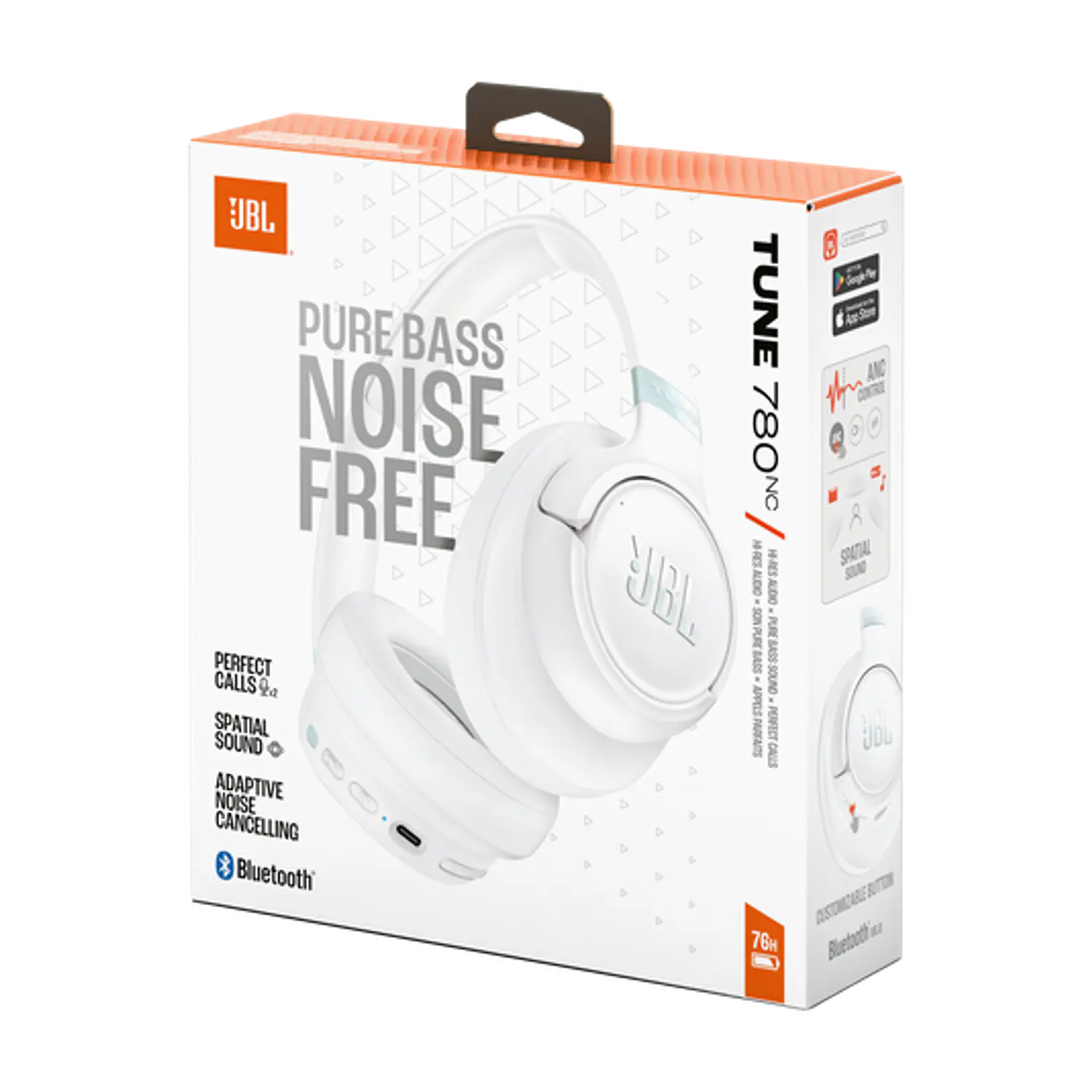 JBL Tune 780NC Audifonos Over-Ear ANC, Bluetooth 6.0, Hi-Res, 76 h, Multipunto, Blanco 10