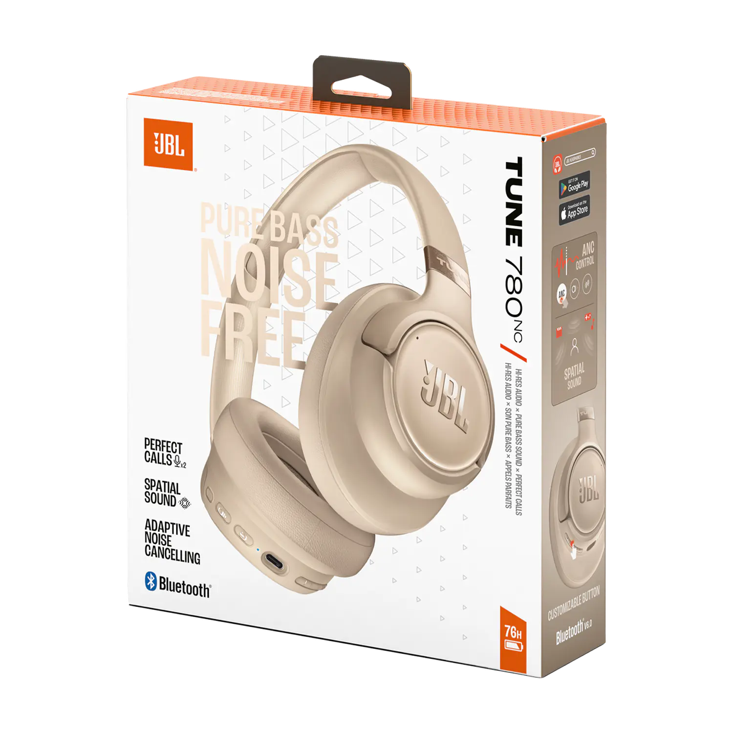 JBL Tune 780NC Audifonos Over-Ear ANC, Bluetooth 6.0, Hi-Res, 76 h, Multipunto, Beige 8