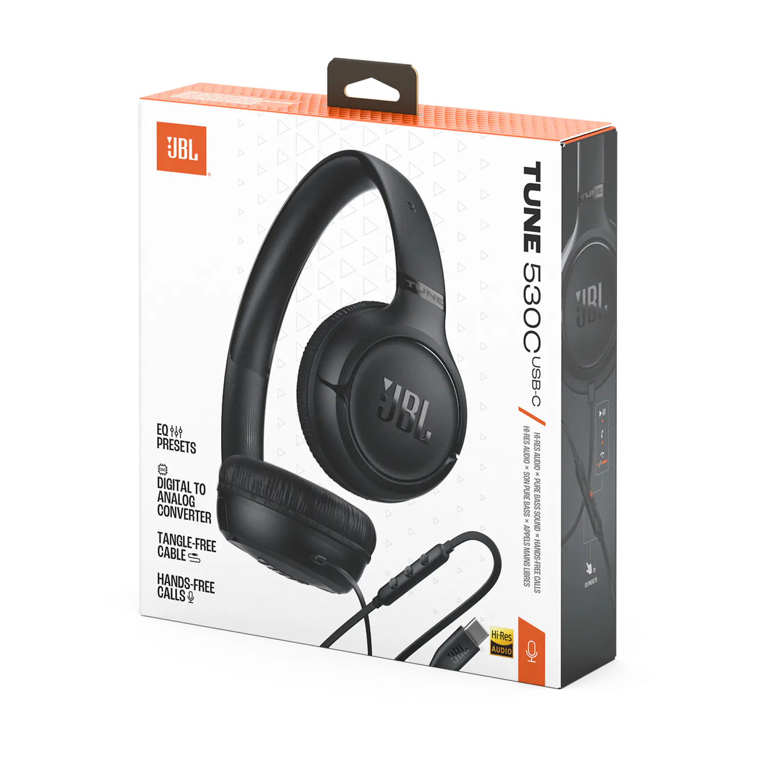 JBL Tune 530C USB-C Audifonos On-Ear Hi-Res, Pure Bass, 3 Botones, Mic, Plegables, Negro 8