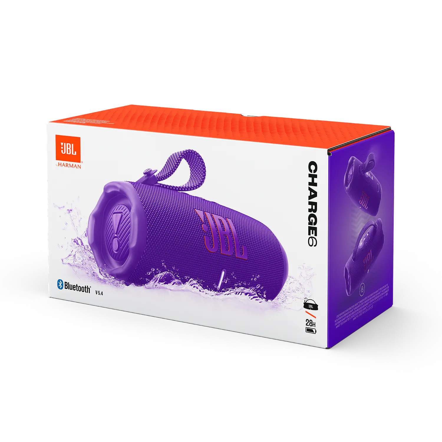JBL Charge 6 Parlante Bluetooth Portatil, 45W RMS, IP68, Auracast, Powerbank, 28 h, Morado 11