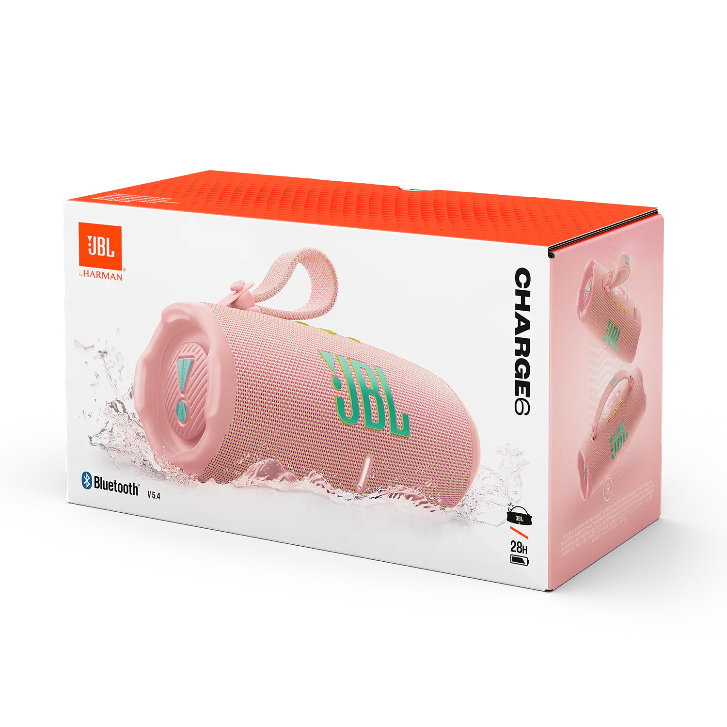 JBL Charge 6 Parlante Bluetooth Portatil, 45W RMS, IP68, Auracast, Powerbank, 28 h, Rosado 10