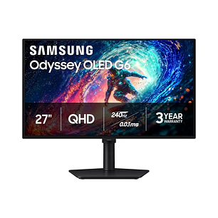 Samsung Odyssey OLED G6 G61SH Monitor Gamer 27, QHD QD-OLED, 240Hz, 0.03ms, Negro