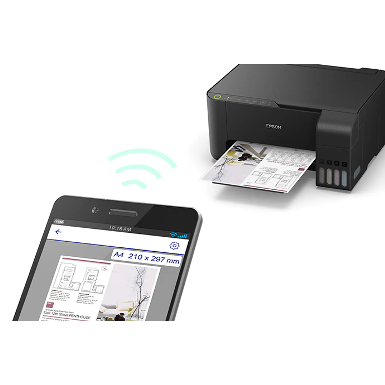 Epson EcoTank L1350 Impresora Color A4 Wi-Fi, 11 ipm, 5760 x 1440 dpi, Tanques Recargables 4