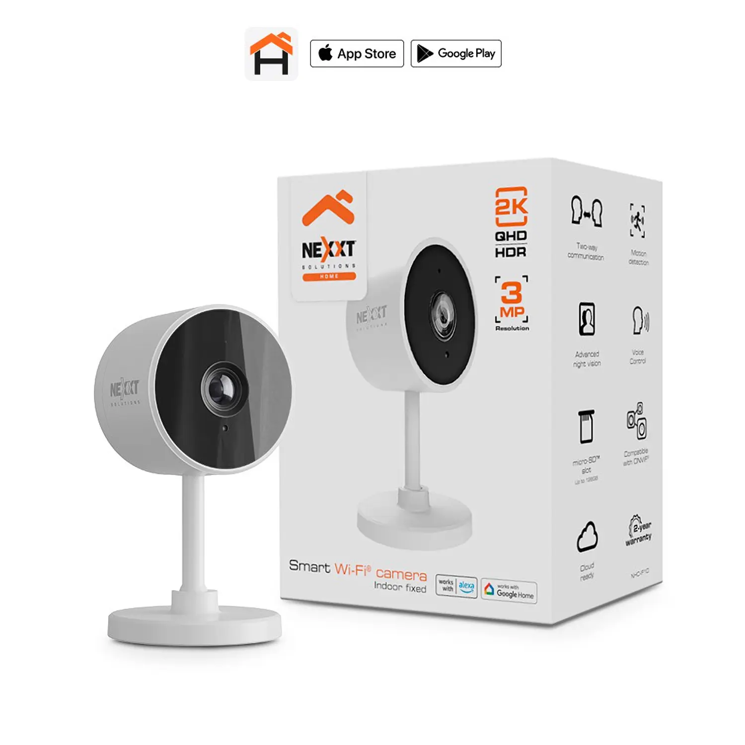 Nexxt Home NHC-IF10 Cámara Wi-Fi Interior Fija 2K QHD 3MP, Visión Nocturna, MicroSD y ONVIF 7