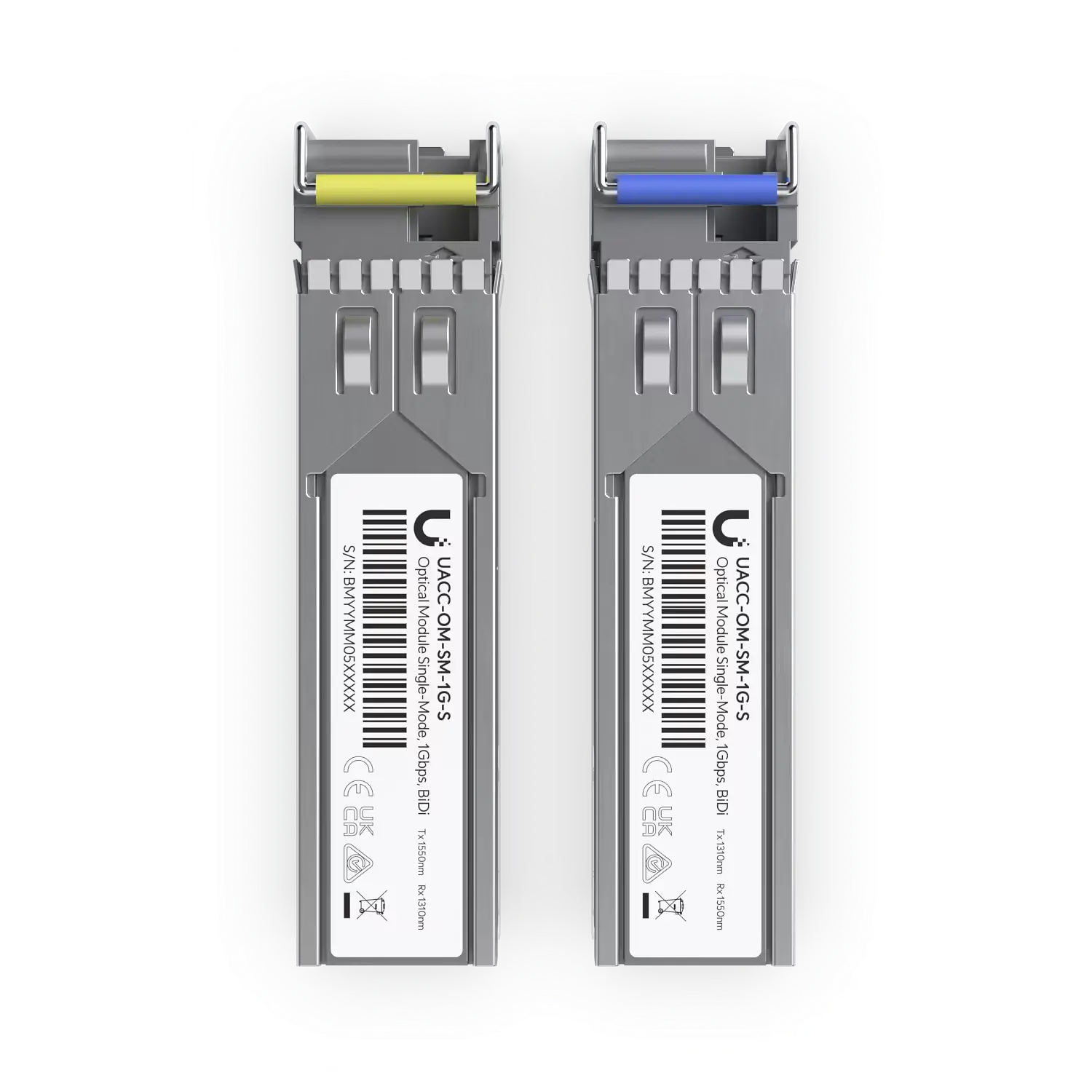 Ubiquiti UniFi UACC-OM-SM-1G-S-2 Módulo SFP BiDi 1Gbps, Monomodo, LC UPC, 3km, Pack 2, 0.66W 3