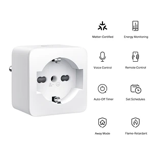 TP-Link Tapo P125M 1-Pack, Enchufe Wi-Fi Matter, Monitoreo Energía, Blanco