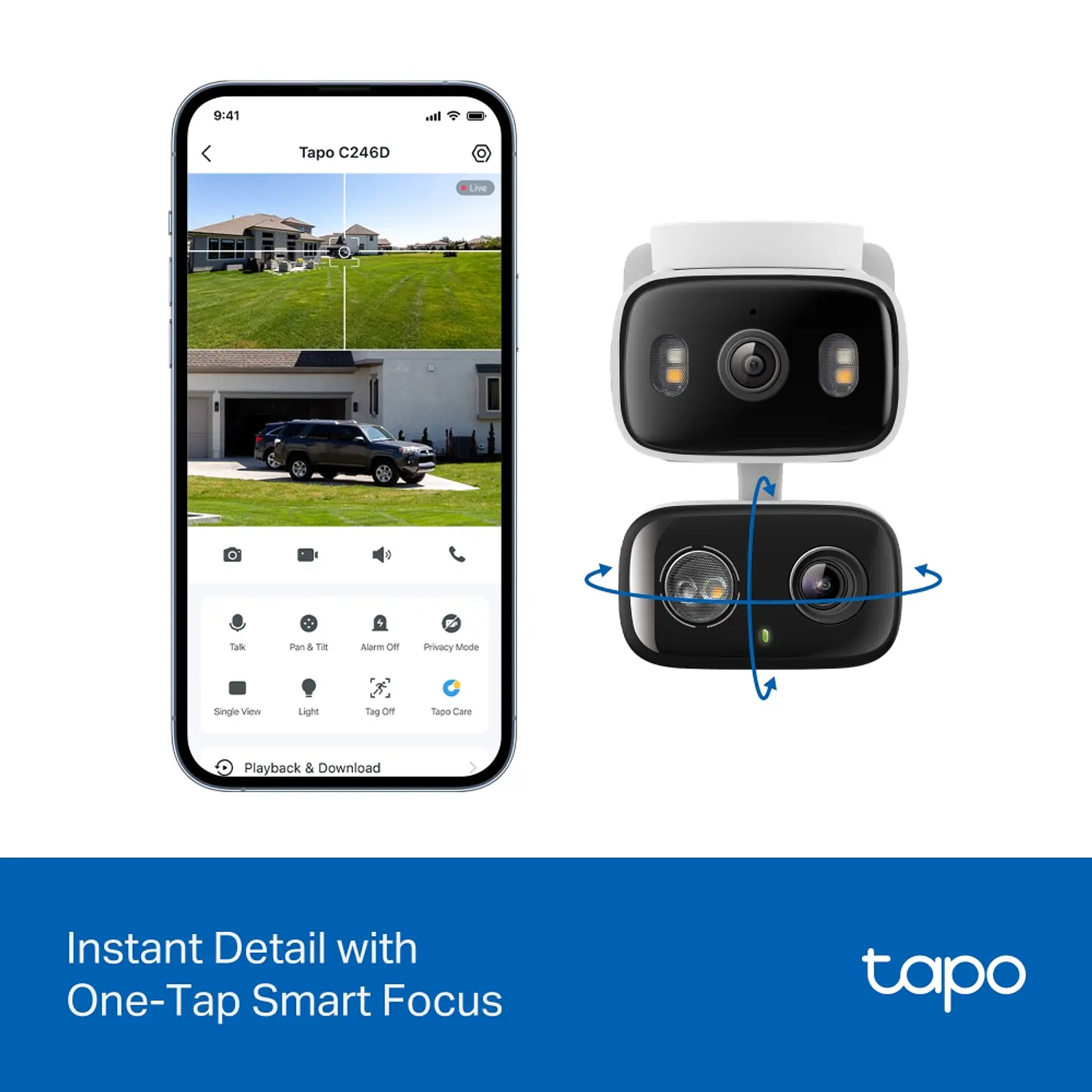TP-Link Tapo C246D Cámara Seguridad Wi-Fi 2K Dual Lens, Interior/Exterior, Pan/Tilt, IP65 7