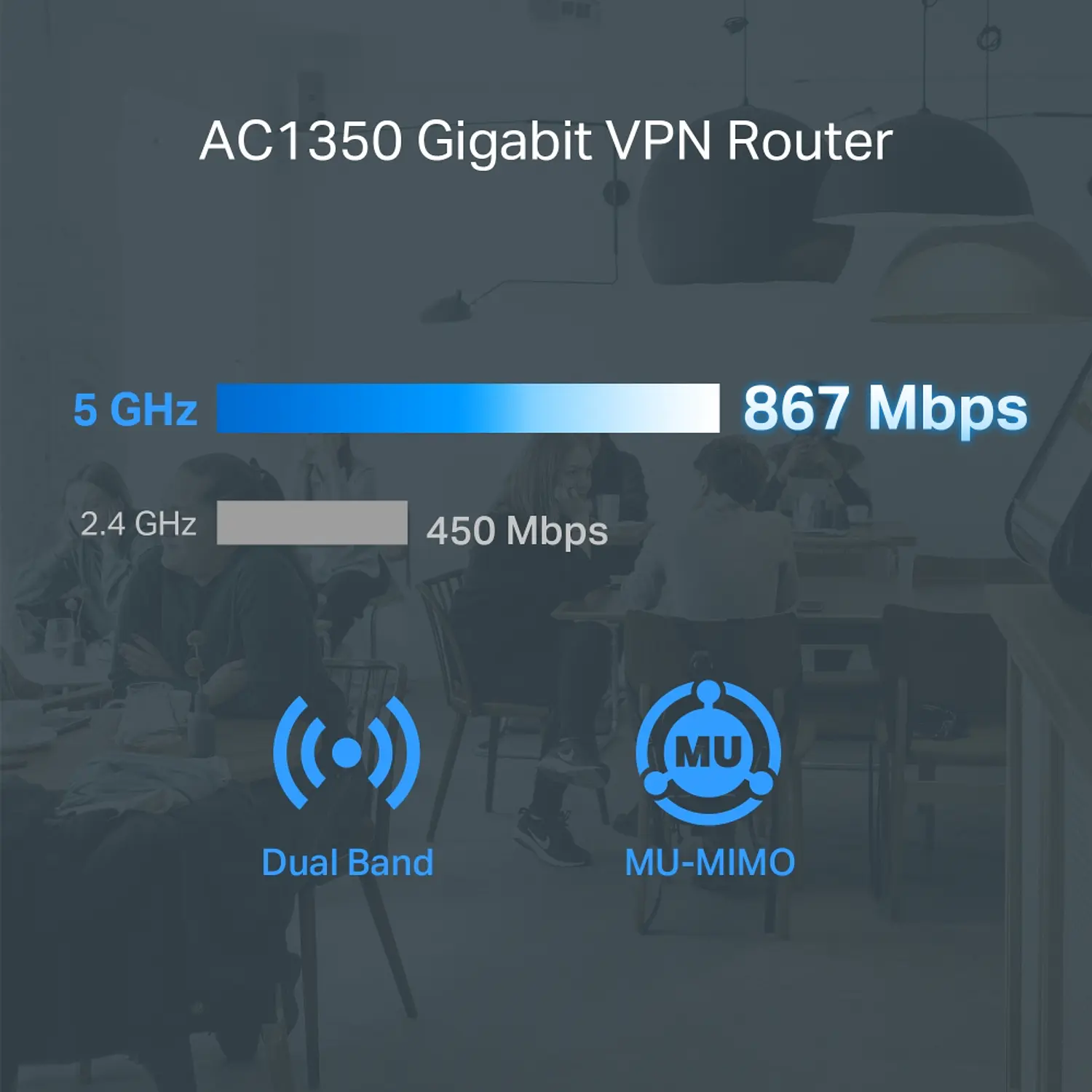 TP-Link Omada ER605W Router VPN Gigabit Wi-Fi AC1350, 5 Puertos, Multi-WAN, 4 Antenas 5