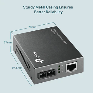 TP-Link Omada MC200CM, Convertidor de Medios Gigabit, 1000BASE-SX, SC, 550 m