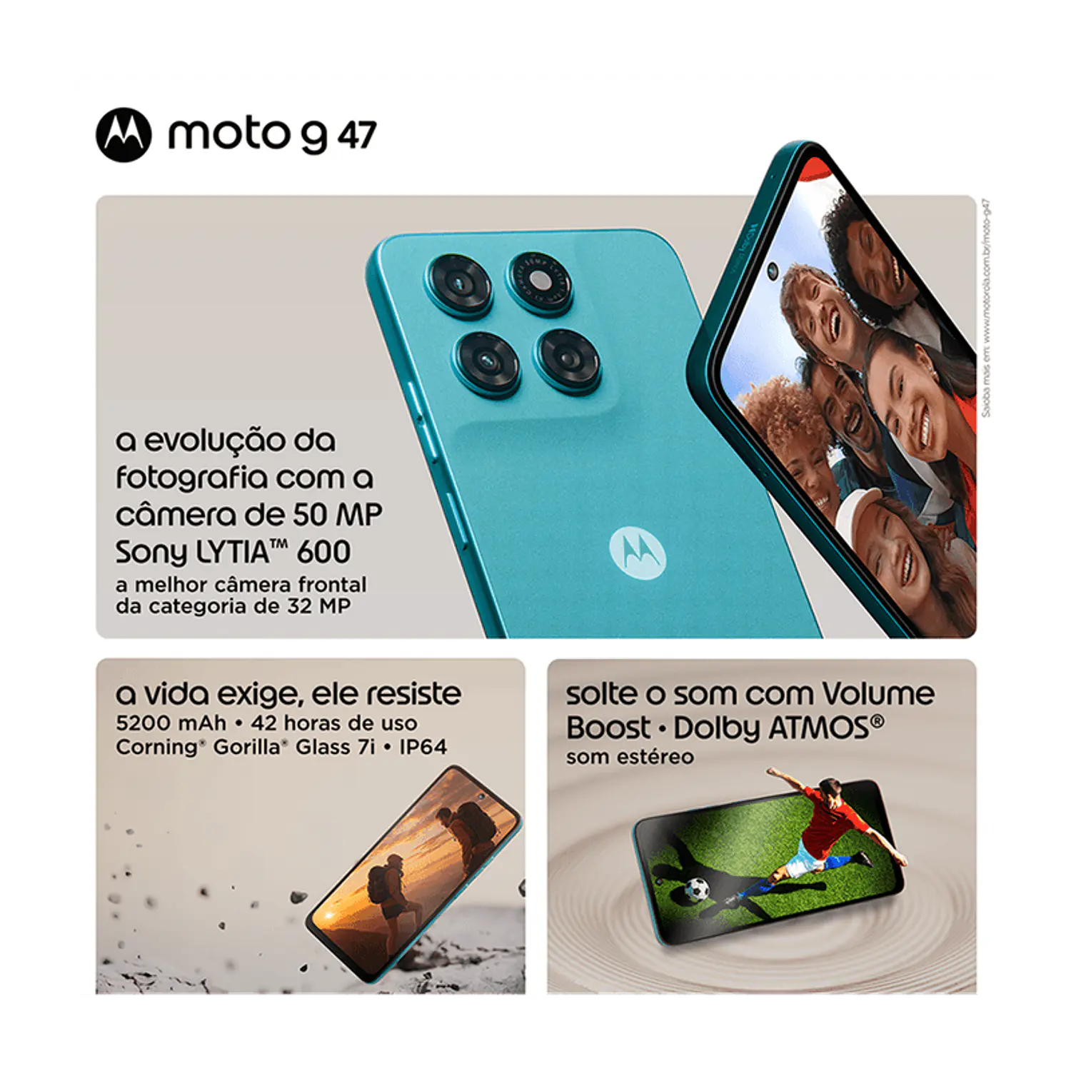 Motorola Moto G47 5G, 4GB RAM, 128GB, Pantalla 6.7