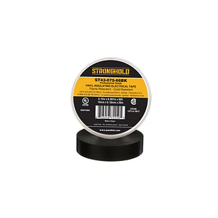 Panduit StrongHold ST43-075-66BK Cinta Aislante PVC Negra Profesional, 0.75 x 66 ft, 7 mil