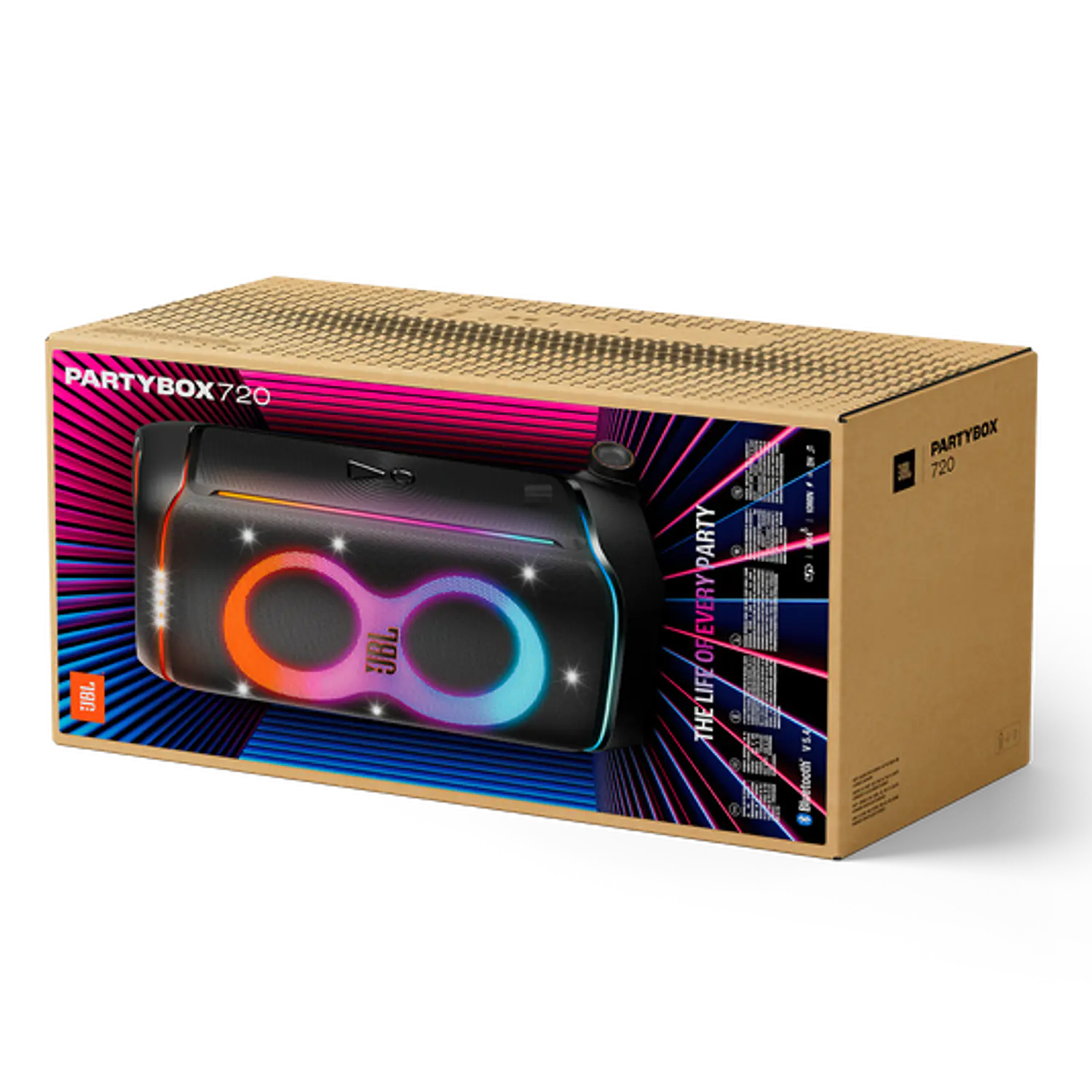 JBL PartyBox 720 Parlante Bluetooth 800W RMS, Batería 15h, Luces, Auracast, IPX4, Negro 8