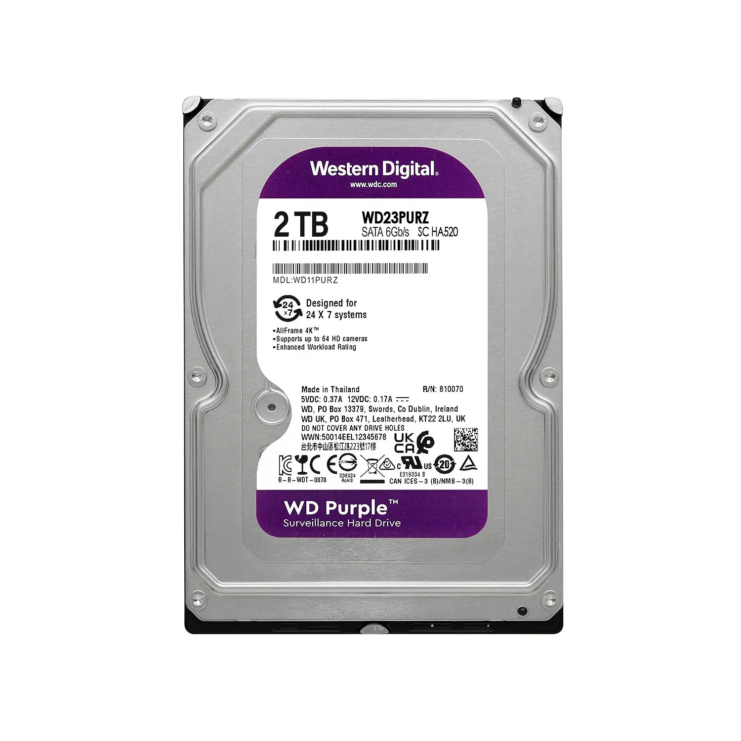 Western Digital WD23PURZ WD Purple 2TB, Disco Duro 3.5