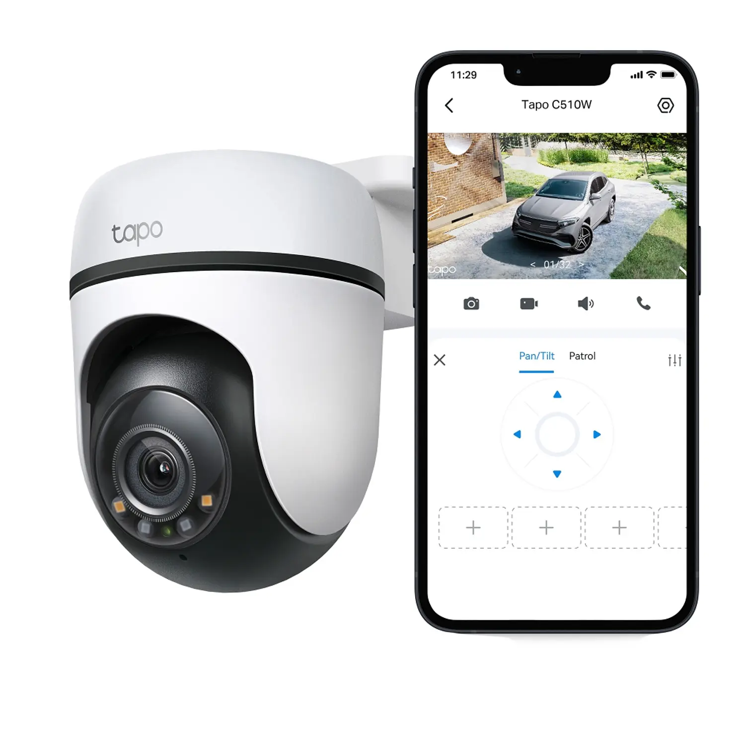 TP-Link Tapo C510W Cámara Wi-Fi 2K Pan-Tilt Exterior, IP65, Visión Nocturna 7