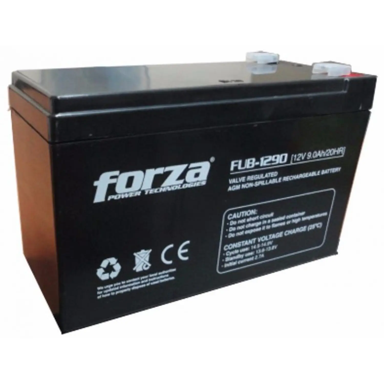 Forza FUB-1290 Batería Sellada Recargable 12V 9Ah AGM, Sin Mantención 3