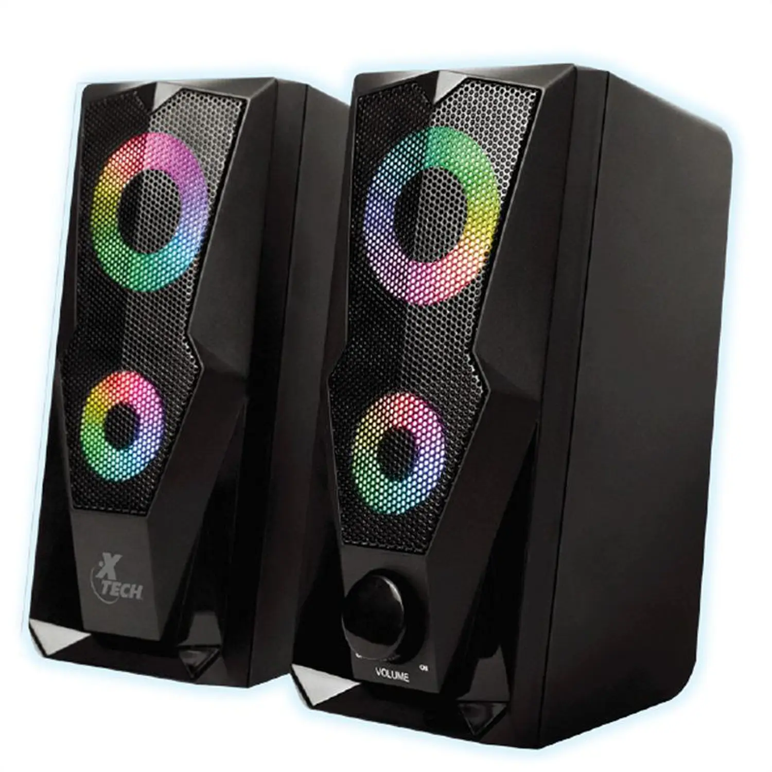 Xtech XTS-131 FireShot, Parlantes para PC 2.0, 6W RMS, USB, 3.5mm, LED Multicolor, Negro 1