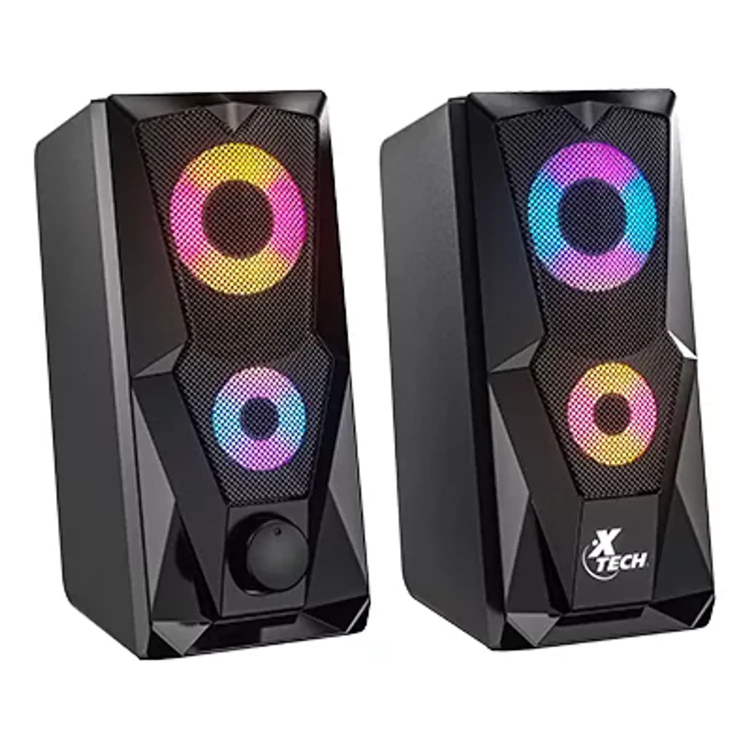 Xtech XTS-131 FireShot, Parlantes para PC 2.0, 6W RMS, USB, 3.5mm, LED Multicolor, Negro 2