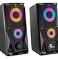 Xtech XTS-131 FireShot, Parlantes para PC 2.0, 6W RMS, USB, 3.5mm, LED Multicolor, Negro - Miniatura 2