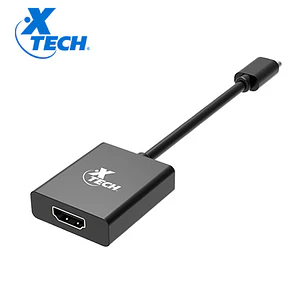 Xtech XTC-541, Adaptador USB-C a HDMI, 4K 30Hz, 10Gbps, Cable 10 cm, Negro