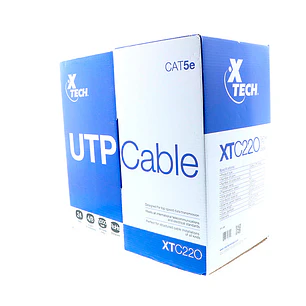 Xtech KT018XCL66, Kit Cable UTP Cat5e 305 m, 24 AWG, 100 Mbps + Candado XTA-110, 4 Dígitos