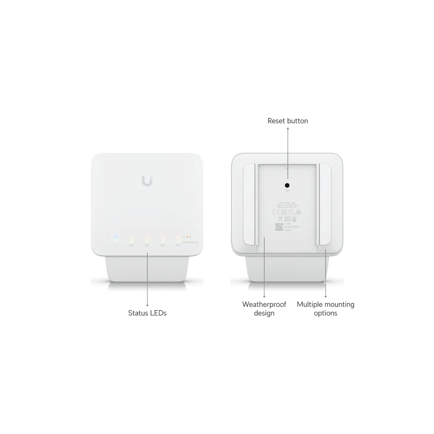 Ubiquiti UniFi Flex, Switch Administrable 5 Puertos Gigabit, 4 PoE+, 46W, Interior/Exterior 10