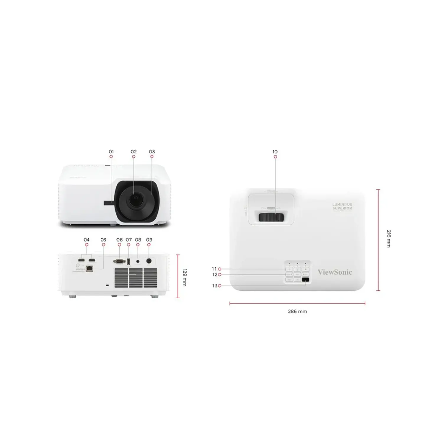 ViewSonic LSD500HD, Proyector Láser DLP Full HD, 5.500 ANSI, 300