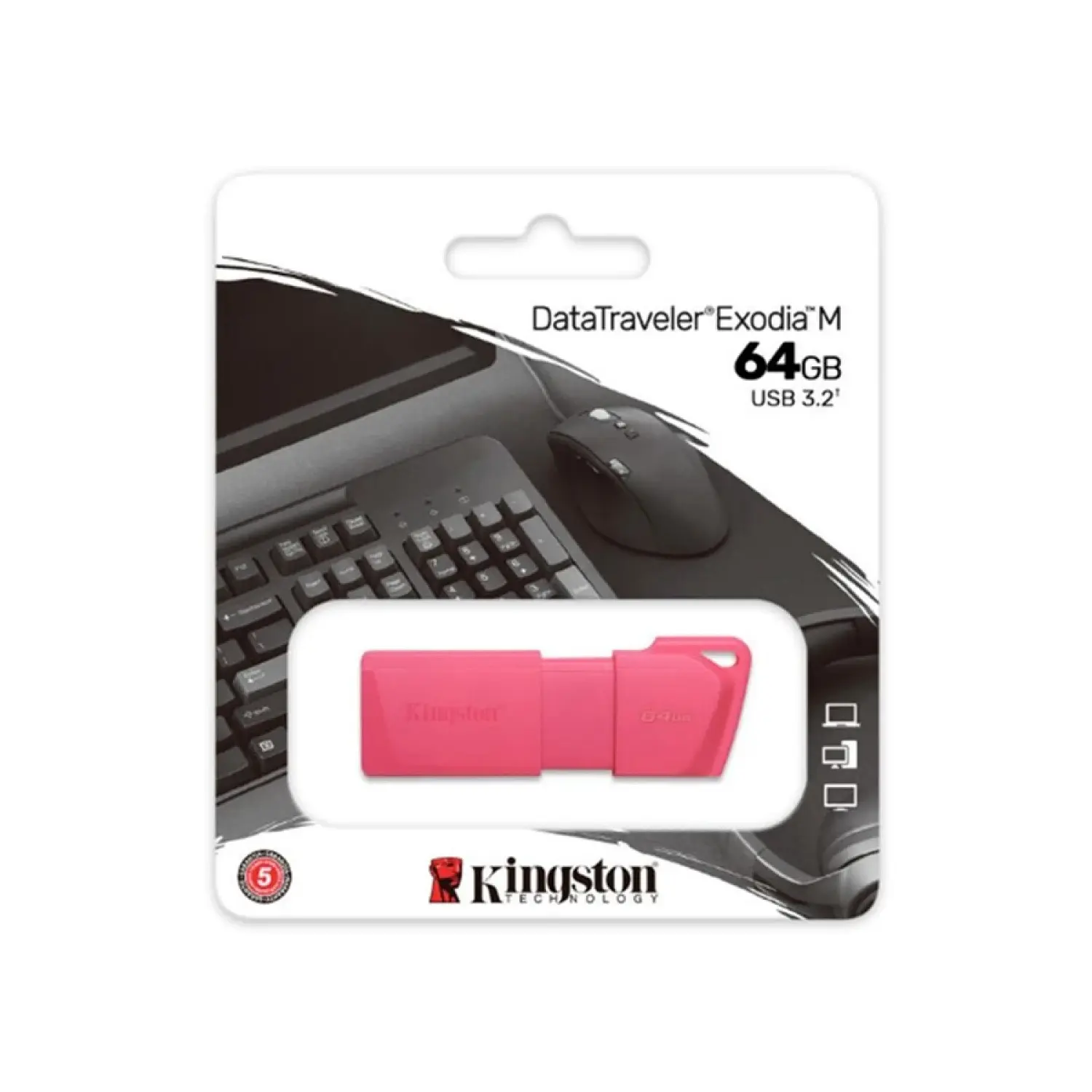 Kingston DataTraveler Exodia M, Pendrive 64GB, USB-A 3.2 Gen 1, Rosado  3