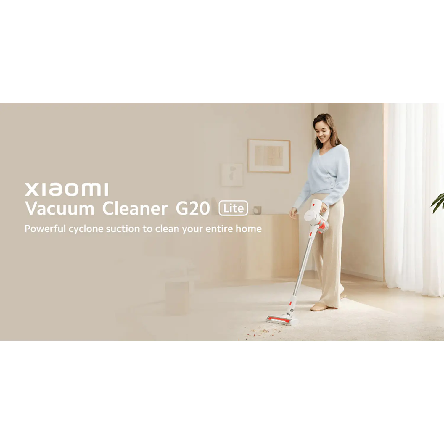 Xiaomi Vacuum Cleaner G20 Lite, Aspiradora Inalámbrica 18.000Pa, 45 Min, LED, Blanca 7