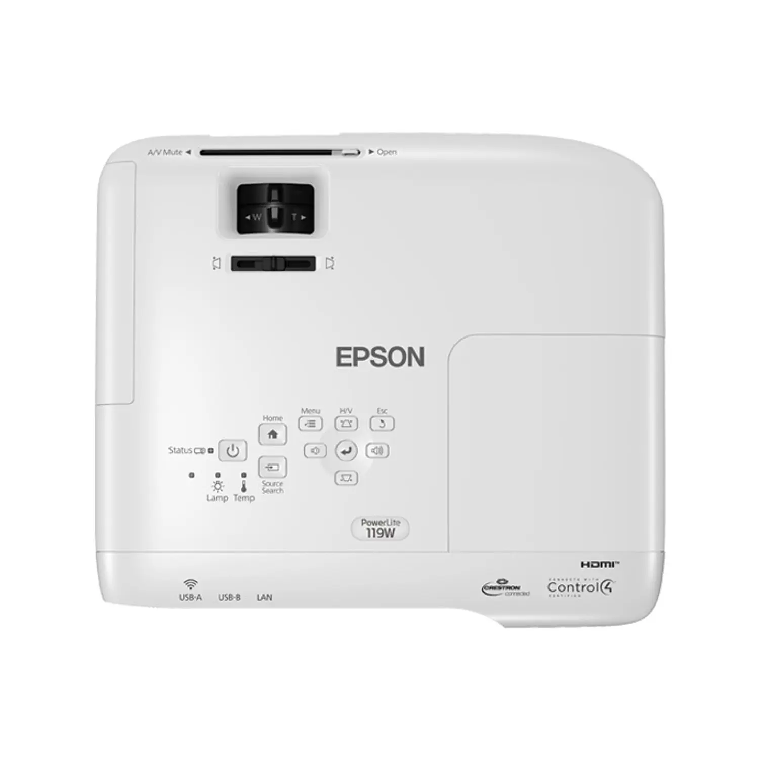 Epson PowerLite 119W, Proyector 3LCD WXGA, 4.000 Lúmenes, Dual HDMI, LAN 5