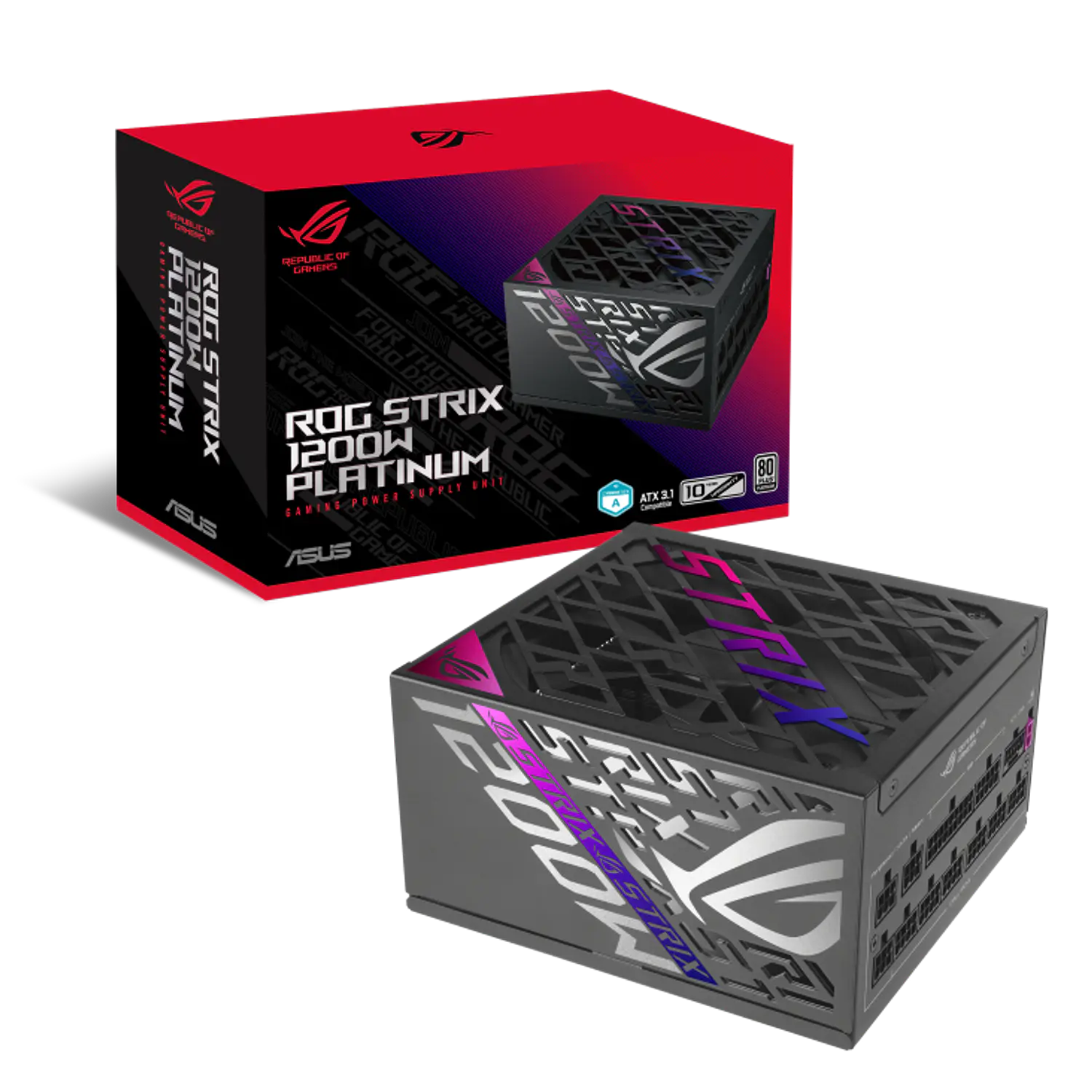 ASUS ROG Strix 1200W Platinum, Fuente de Poder Gamer 1200W, ATX 3.1, Modular, PCIe 5.1, 12V-2x6 1