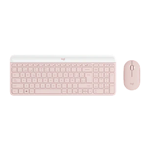 Logitech MK470 Slim Combo, Teclado y Mouse Inalámbricos, 2.4GHz, Español, Silencioso, Rosado