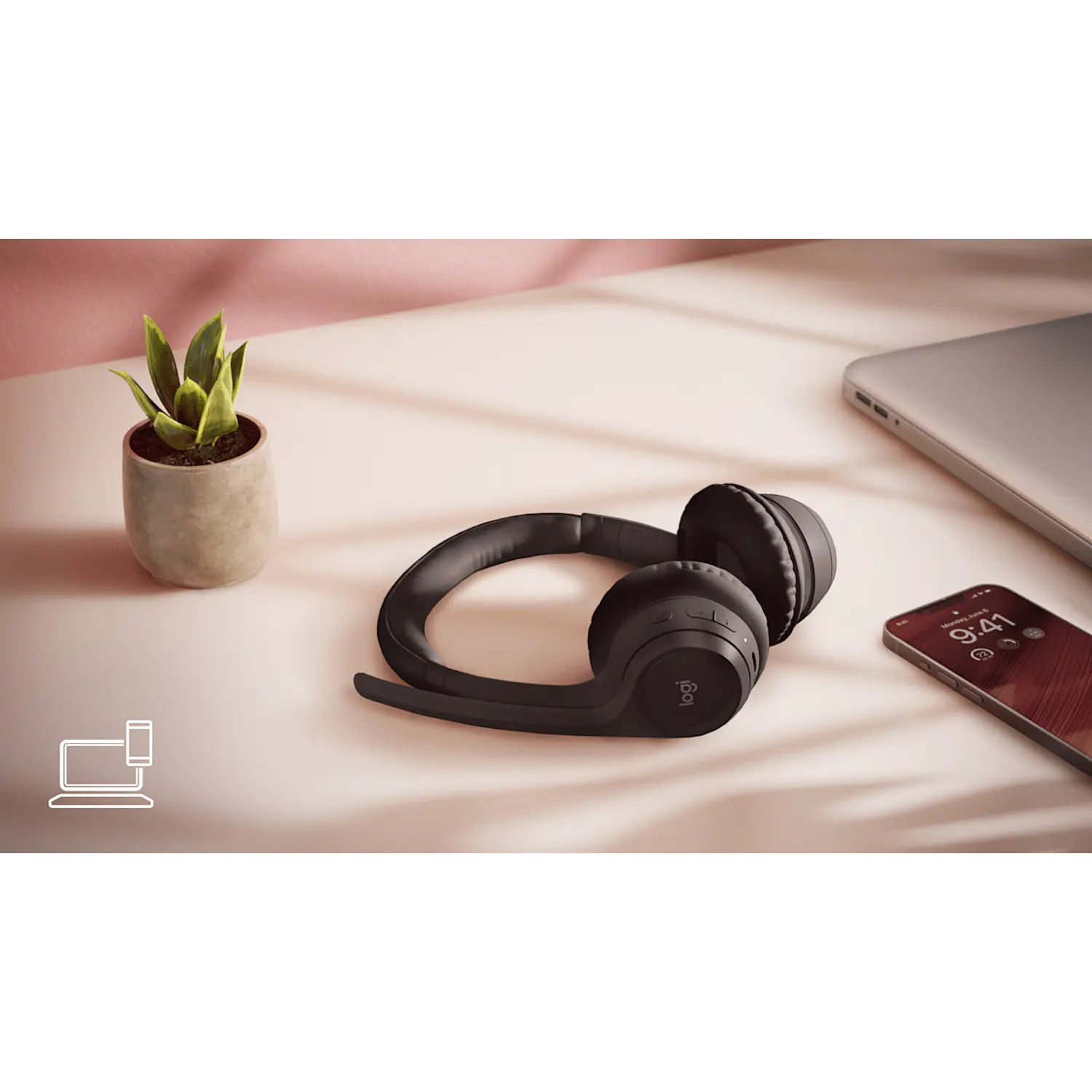 Logitech Zone 300, Audífonos Inalámbricos Bluetooth 5.3, Micrófono, 20 Horas, Blanco Crudo 10