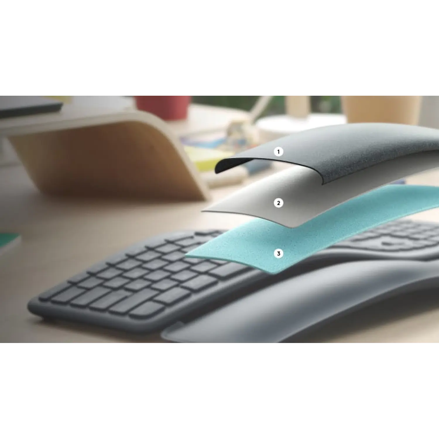 Logitech ERGO K860, Teclado Inalámbrico Ergonómico, Bluetooth, Unifying, Español, Grafito 6