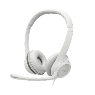 Logitech H390, Audífono con Micrófono USB-A, Alámbrico, Estéreo, Control en Cable, Blanco Crudo