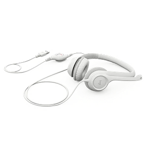 Logitech H390, Audífono con Micrófono USB-A, Alámbrico, Estéreo, Control en Cable, Blanco Crudo