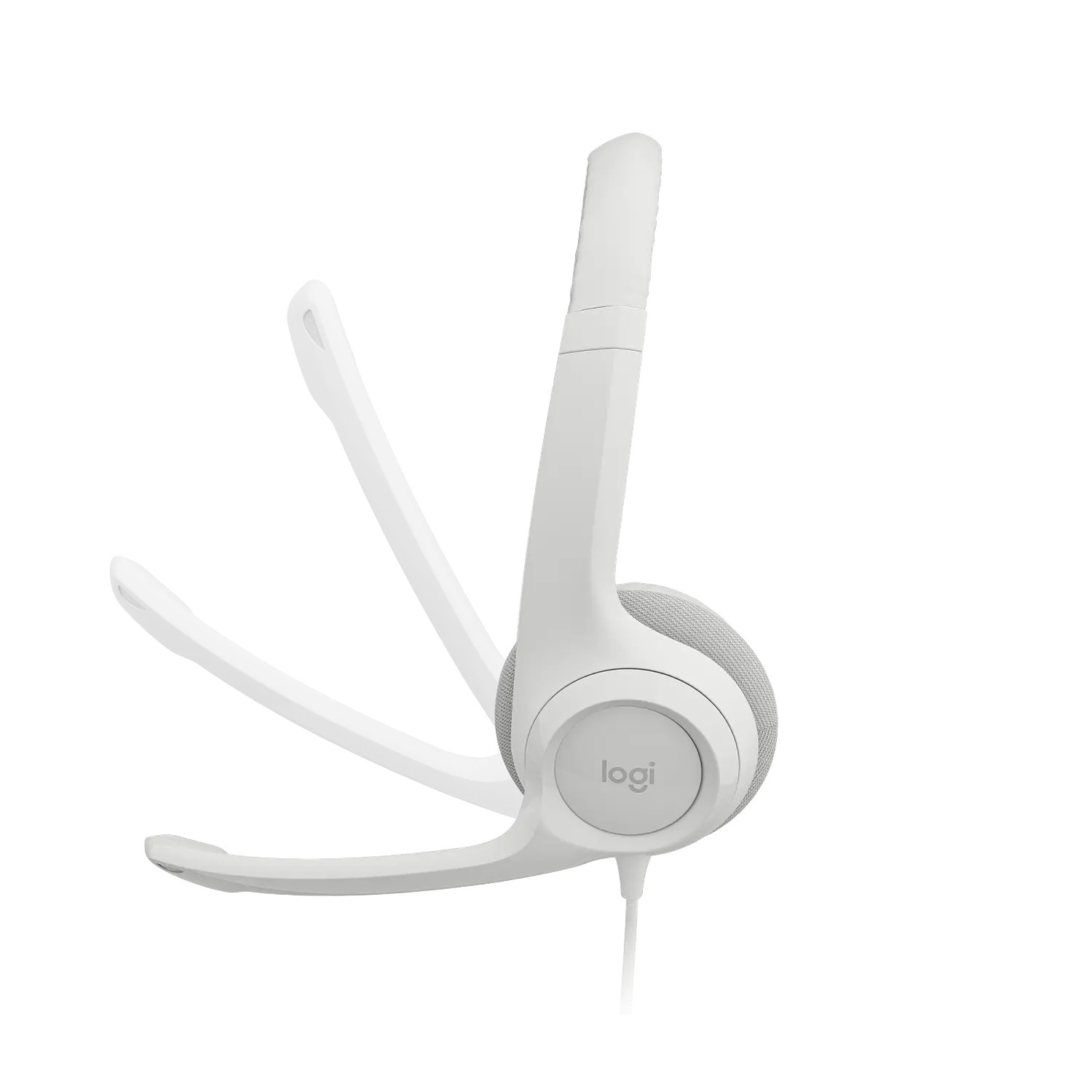 Logitech H390, Audífono con Micrófono USB-A, Alámbrico, Estéreo, Control en Cable, Blanco Crudo 4