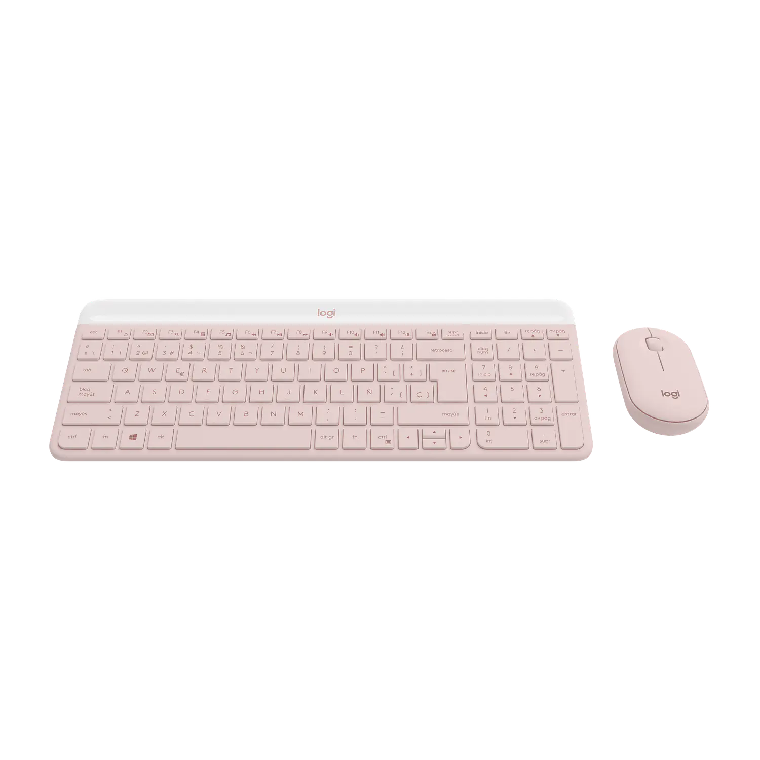 Logitech MK470 Slim Combo, Teclado y Mouse Inalámbricos, 2.4GHz, Español, Silencioso, Rosado 2