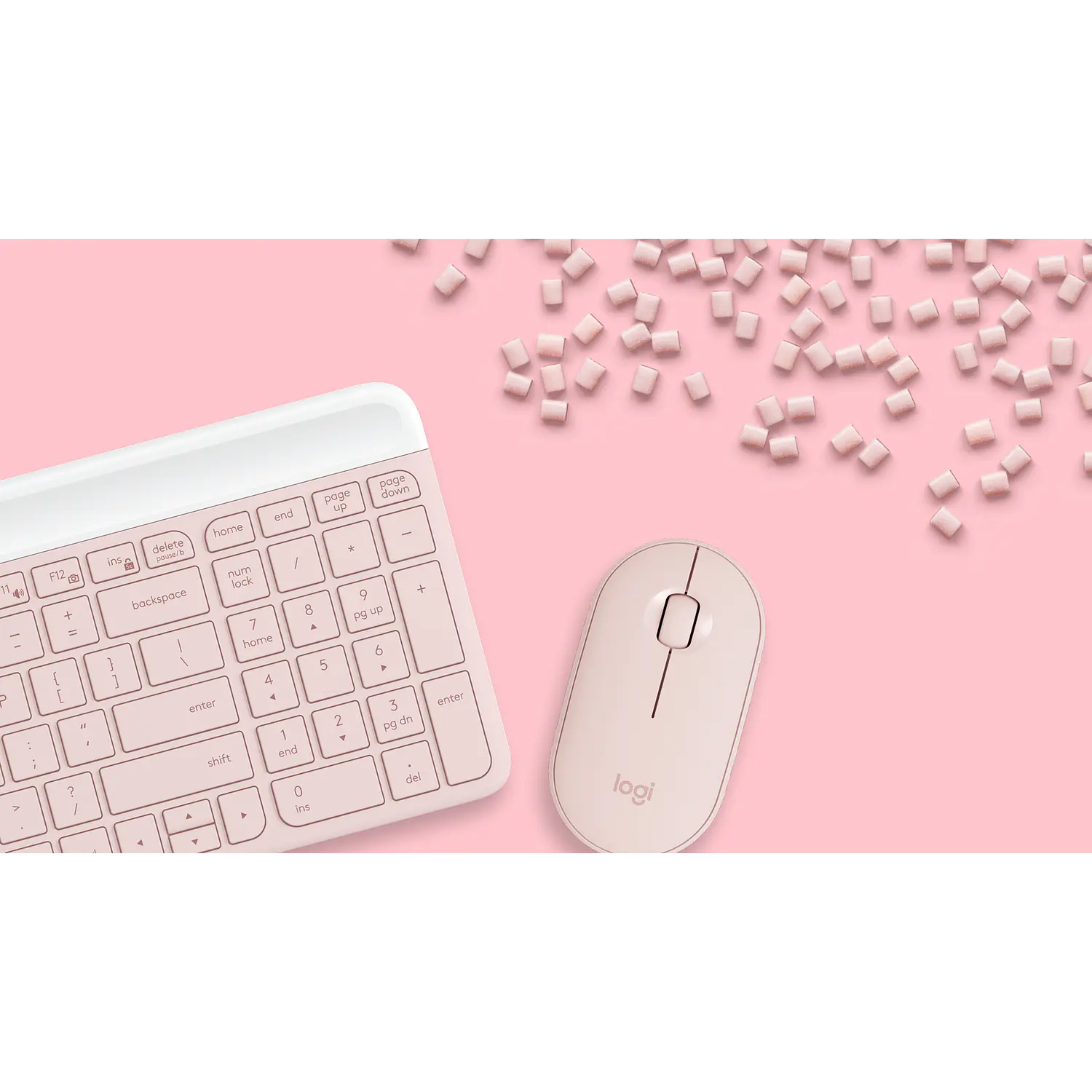 Logitech MK470 Slim Combo, Teclado y Mouse Inalámbricos, 2.4GHz, Español, Silencioso, Rosado 7