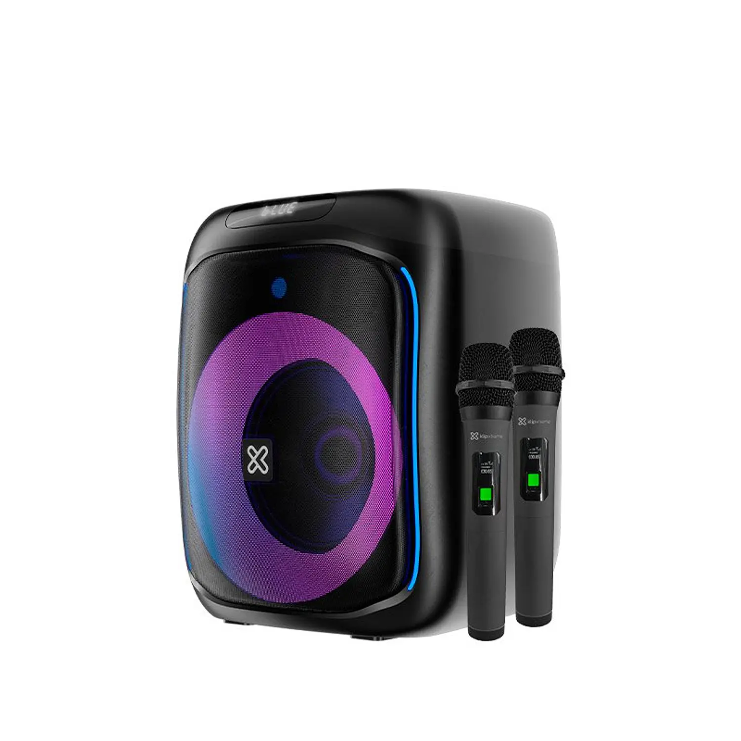 Klip Xtreme BoomBlaster Pro KLS-655-2M, Parlante Bluetooth 1800W PMPO, 2 Micrófonos Inalámbricos, Negro 1